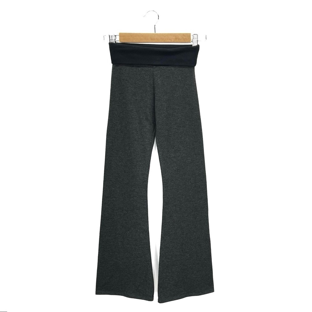 Solow Foldover Flare Legging Girl’s Small (7-8) Charcoal Gray & Black New NWT